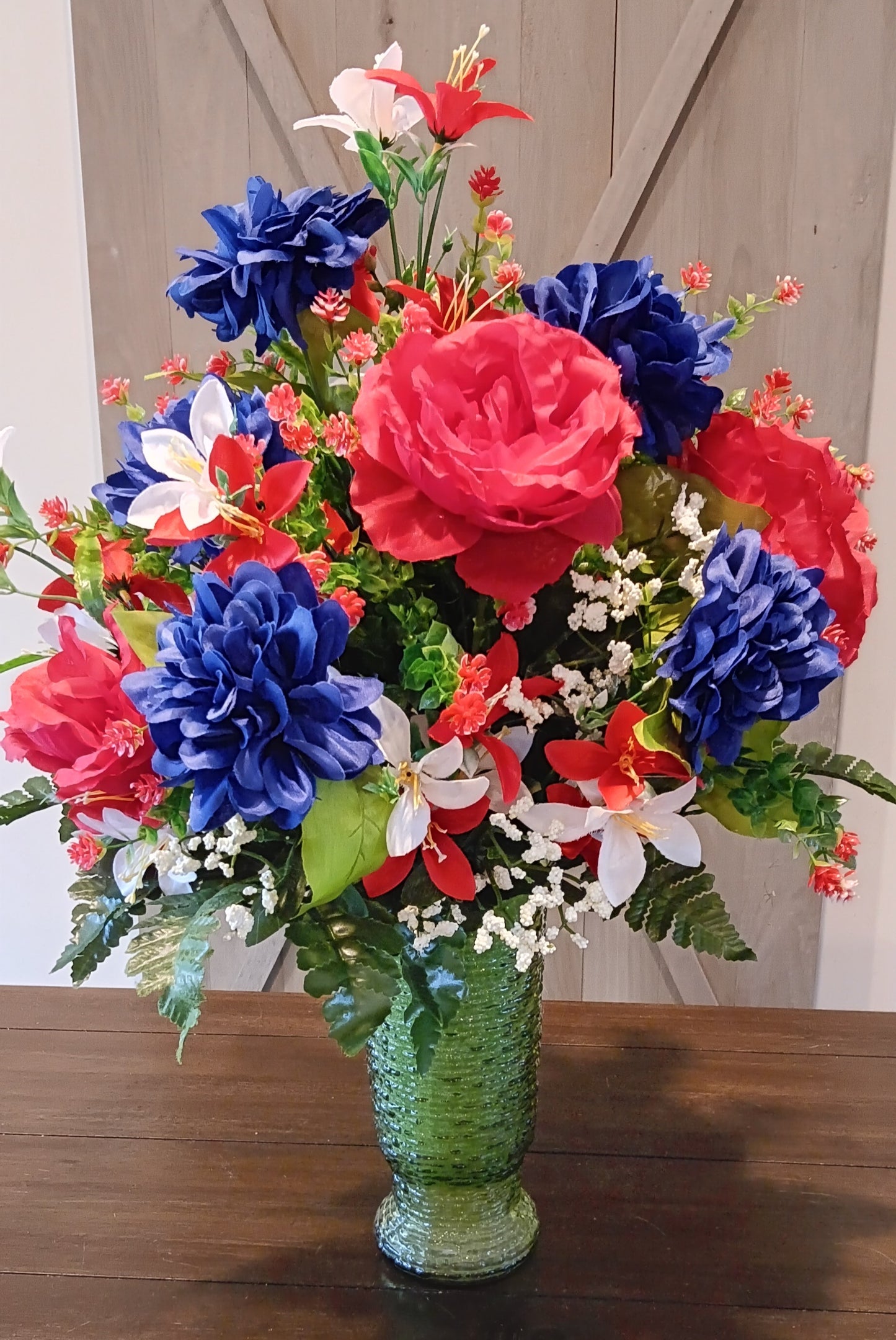 Silk Patriotic Cemetery Vase (For Local Pick-up Only)