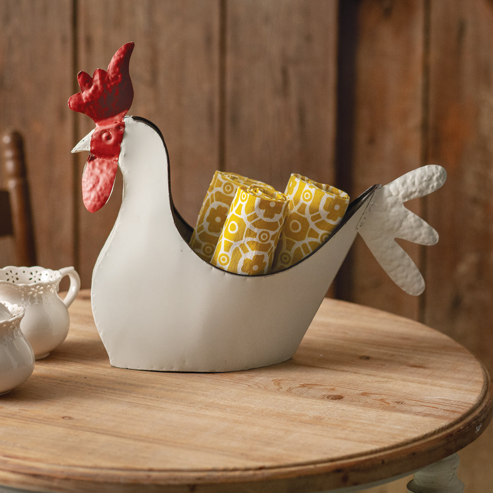 Metal Rooster Container