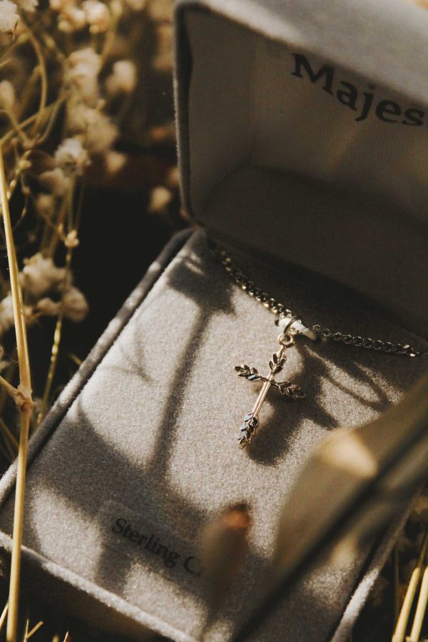 Necklace Cross – Wheat – Sterling Silver – 18″
