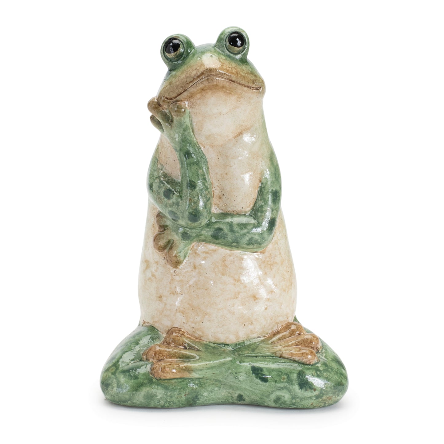 Ceramic Garden Frog Statue (Set of 2) 7.5”H Ceramic