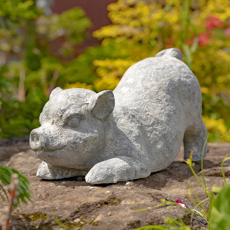Set of 2 Magnesium Piglet Statues "Truffles & Clover"