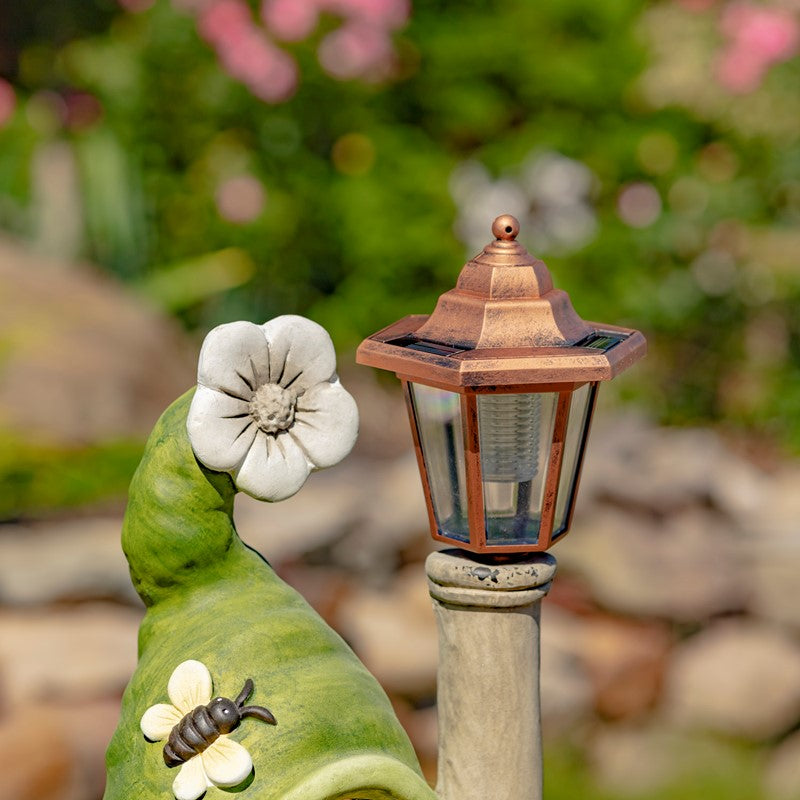 Set of 2 Spring Garden Gnomes with Solar Lanterns "Shortstack & Dinkle"