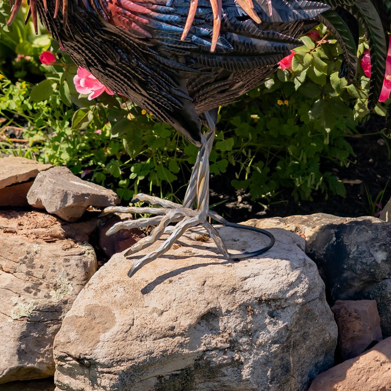 29" Tall Painted Iron Rooster Decoration "Felix"