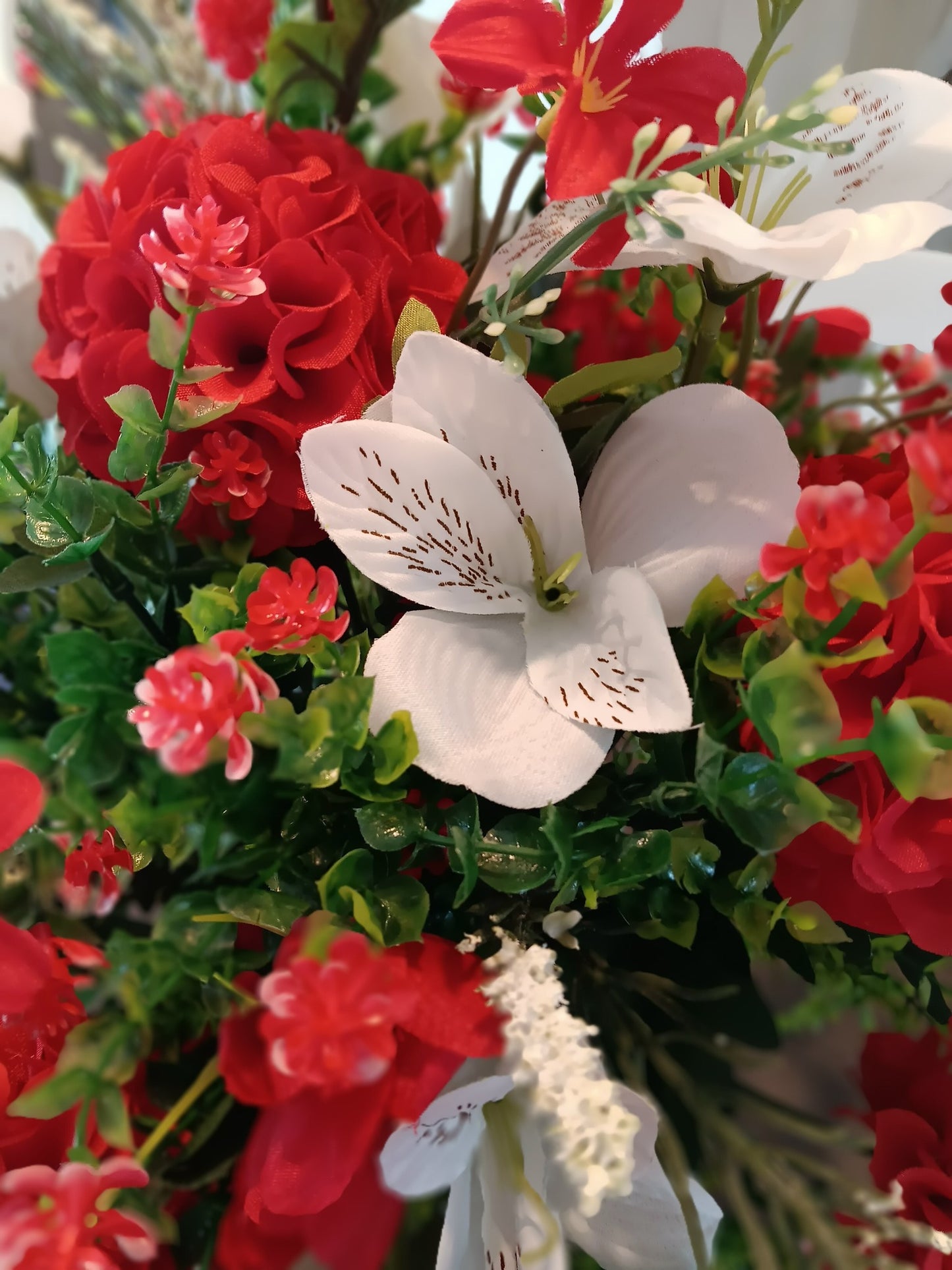 Silk Hydrangea and Alstroemeria Lilly Vase