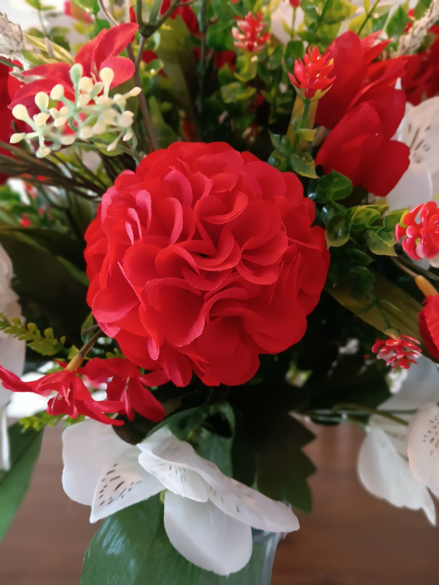 Silk Hydrangea and Alstroemeria Lilly Vase