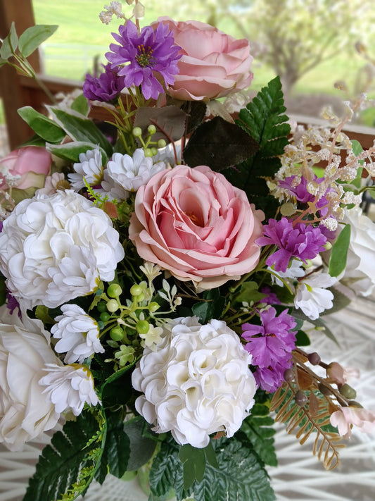 Spring Silk Cemetery Vase