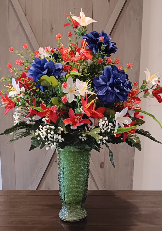 Silk Patriotic Cemetery Vase (For Local Pick-up Only)