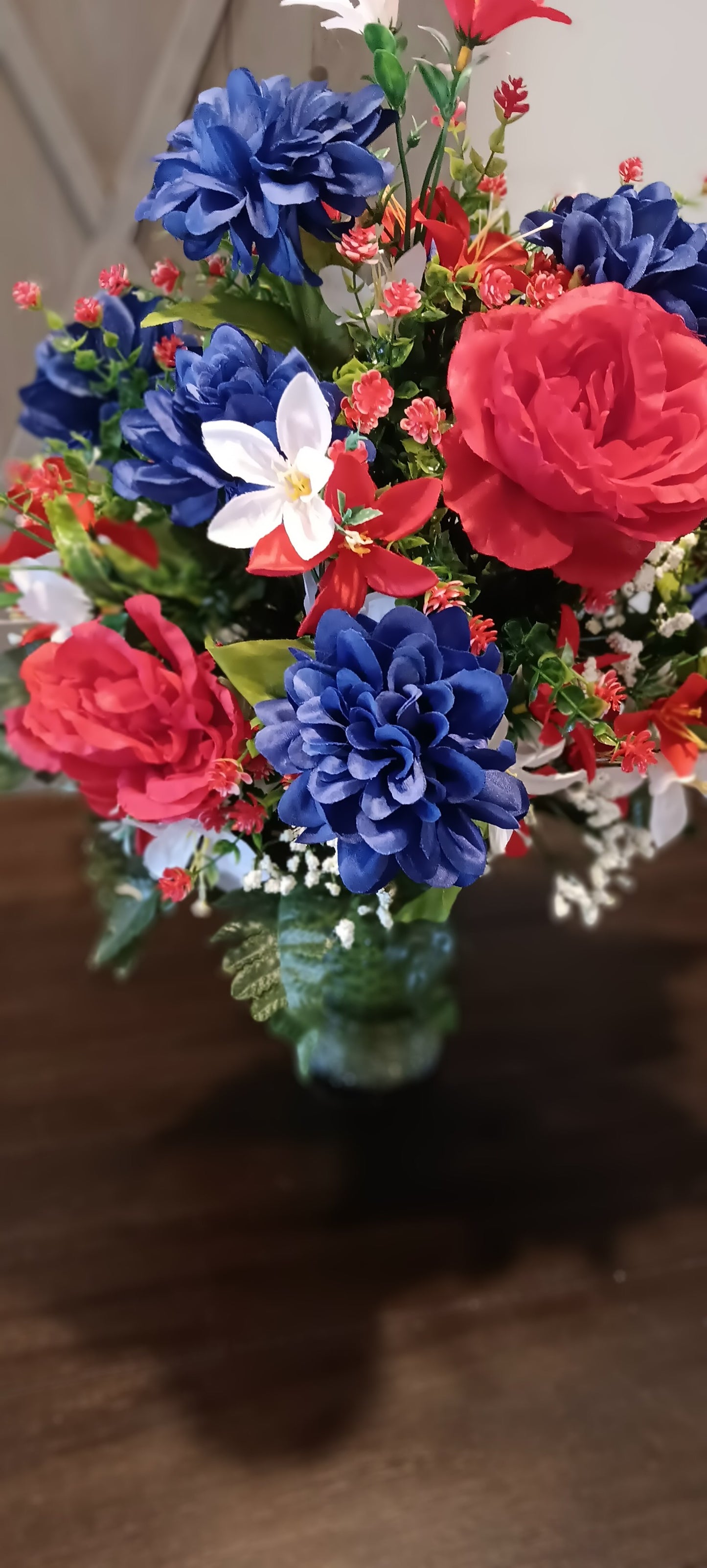 Silk Patriotic Cemetery Vase (For Local Pick-up Only)