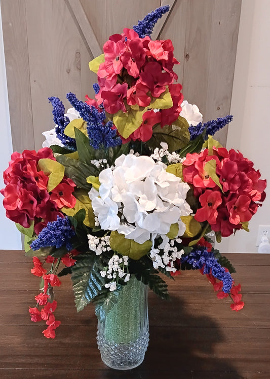 Silk Patriotic Cemetery Vase (For Local Pick-up Only)
