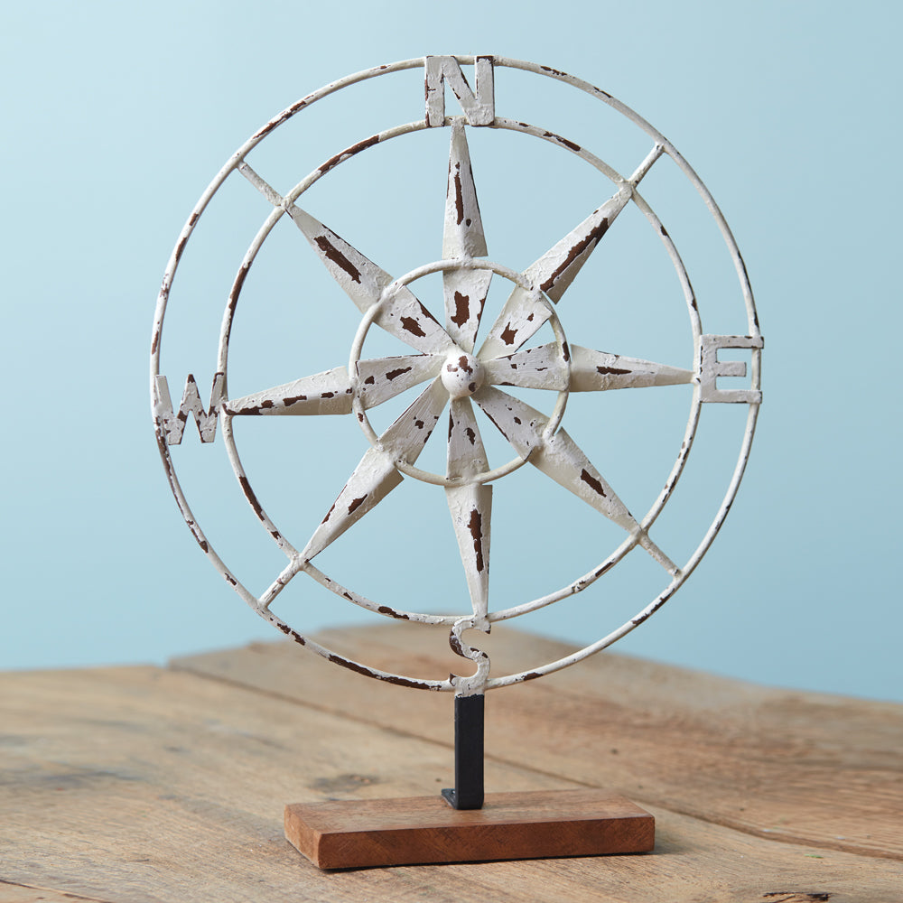 Distressed Tabletop Compass