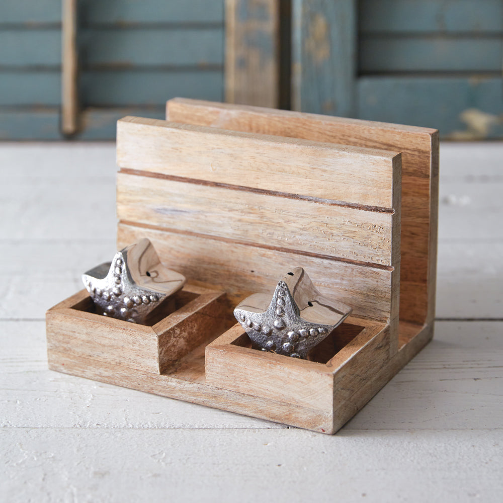 Starfish Salt, Pepper, and Napkin Holder