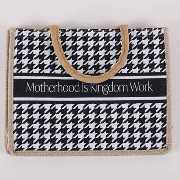 Woven Canvas Tote – Motherhood is Kingdom Work (Pkg of 2 totes)