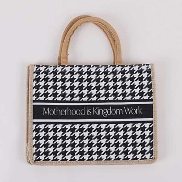 Woven Canvas Tote – Motherhood is Kingdom Work (Pkg of 2 totes)