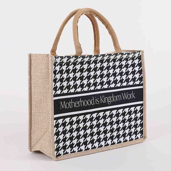 Woven Canvas Tote – Motherhood is Kingdom Work (Pkg of 2 totes)
