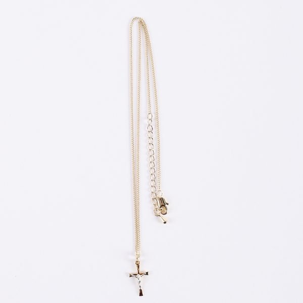 Sterling Silver & Gold Plated Crucifix Necklace