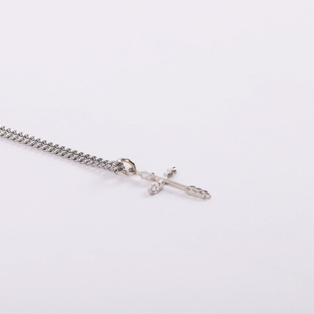 Necklace Cross – Wheat – Sterling Silver – 18″