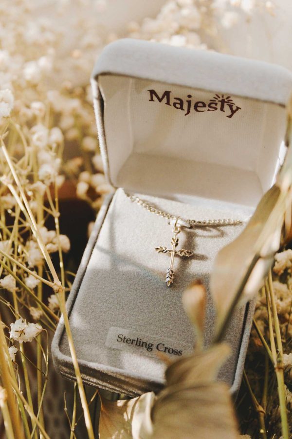 Necklace Cross – Wheat – Sterling Silver – 18″