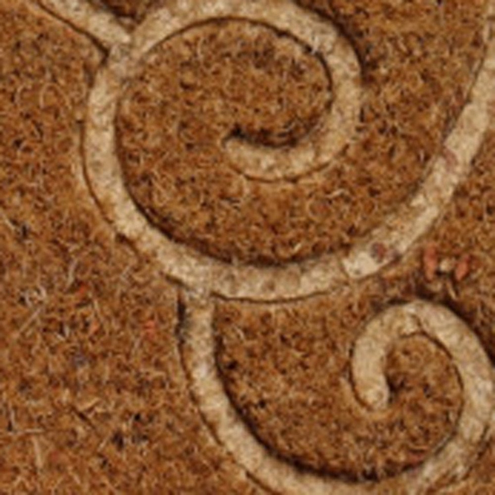 18" X 30" Beige and White Coir Vines Welcome Outdoor Door Mat