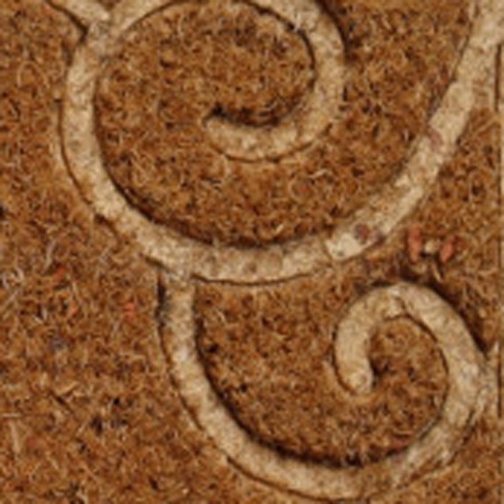 18" X 30" Beige and White Coir Vines Welcome Outdoor Door Mat