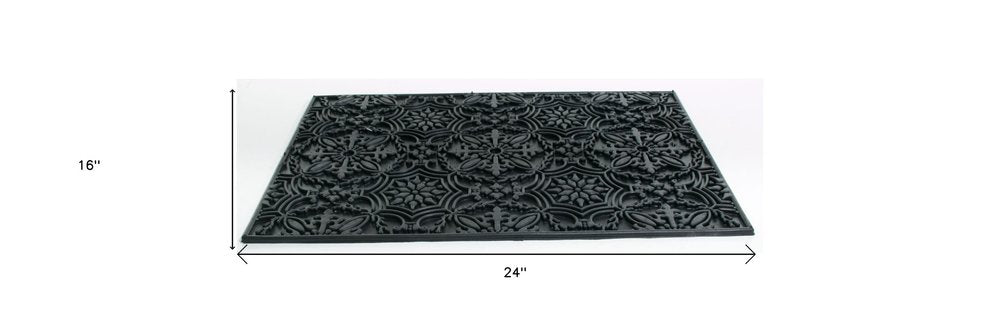 16" X 24" Black Rubber Outdoor Door Mat