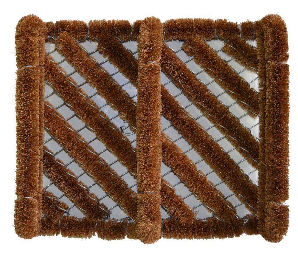12" X 14" Brown Coir Geometric Outdoor Boot Scraper