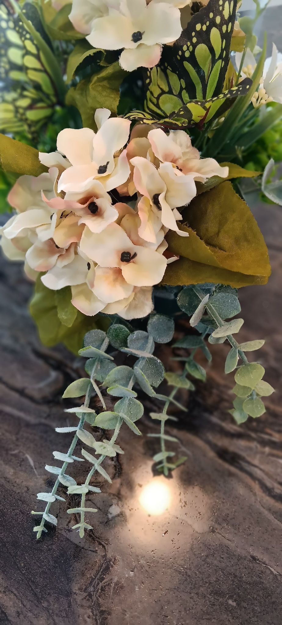 Silk Hydrangea Butterfly Arrangement