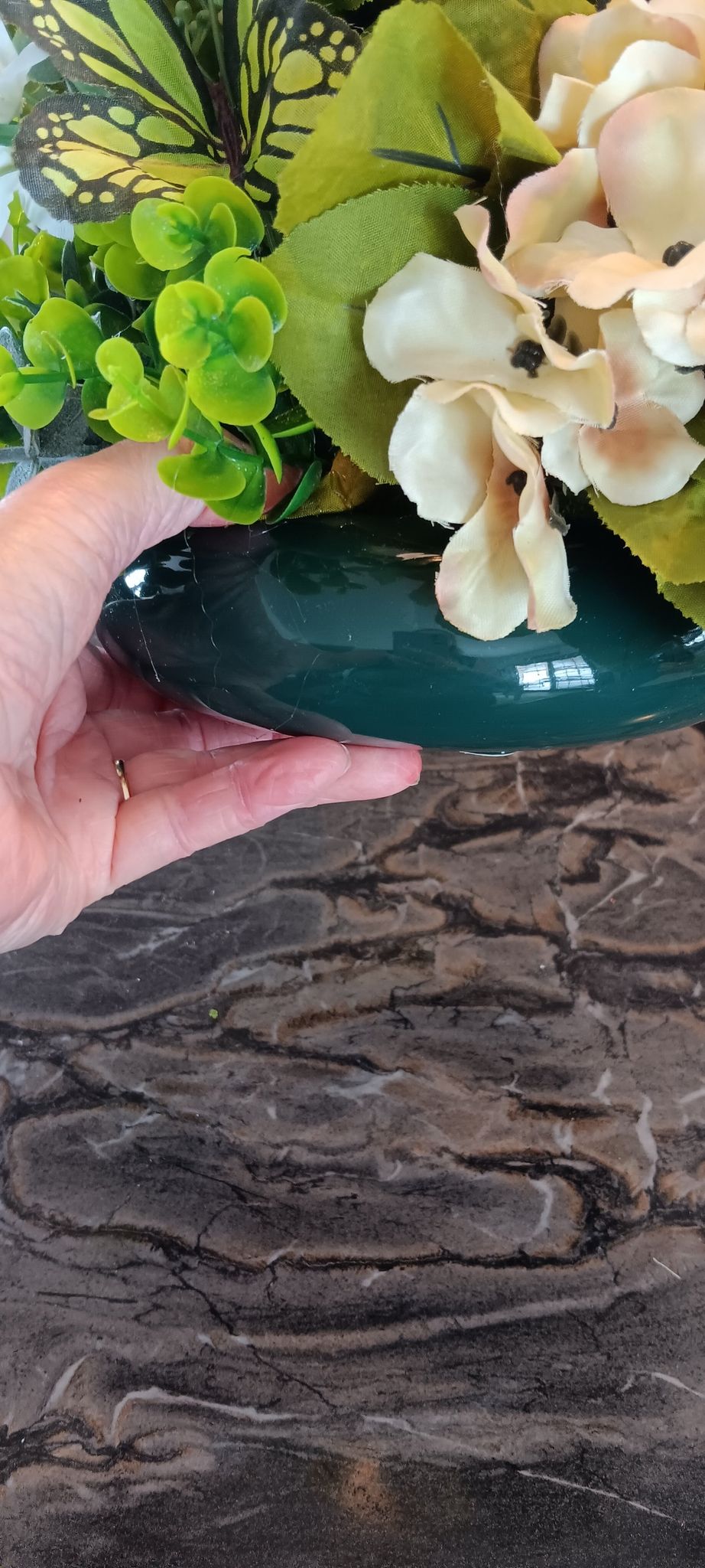 Silk Hydrangea Butterfly Arrangement