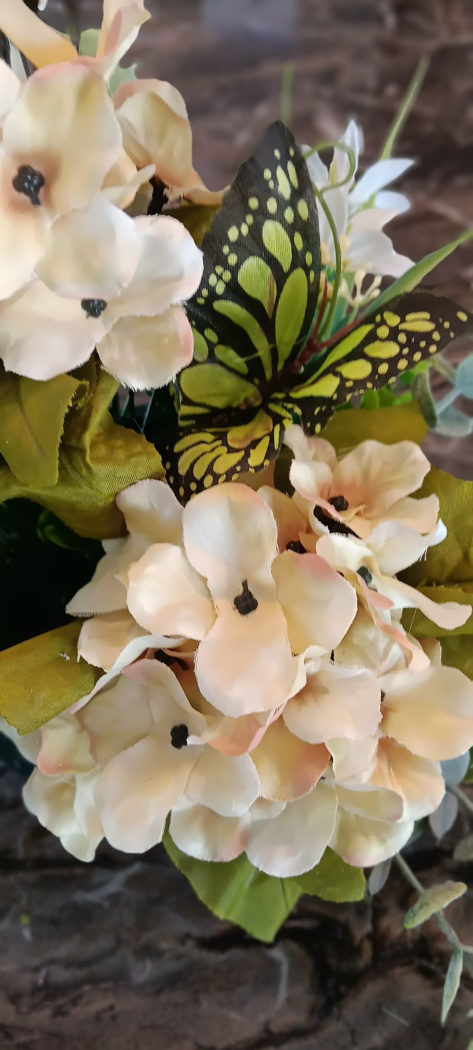 Silk Hydrangea Butterfly Arrangement