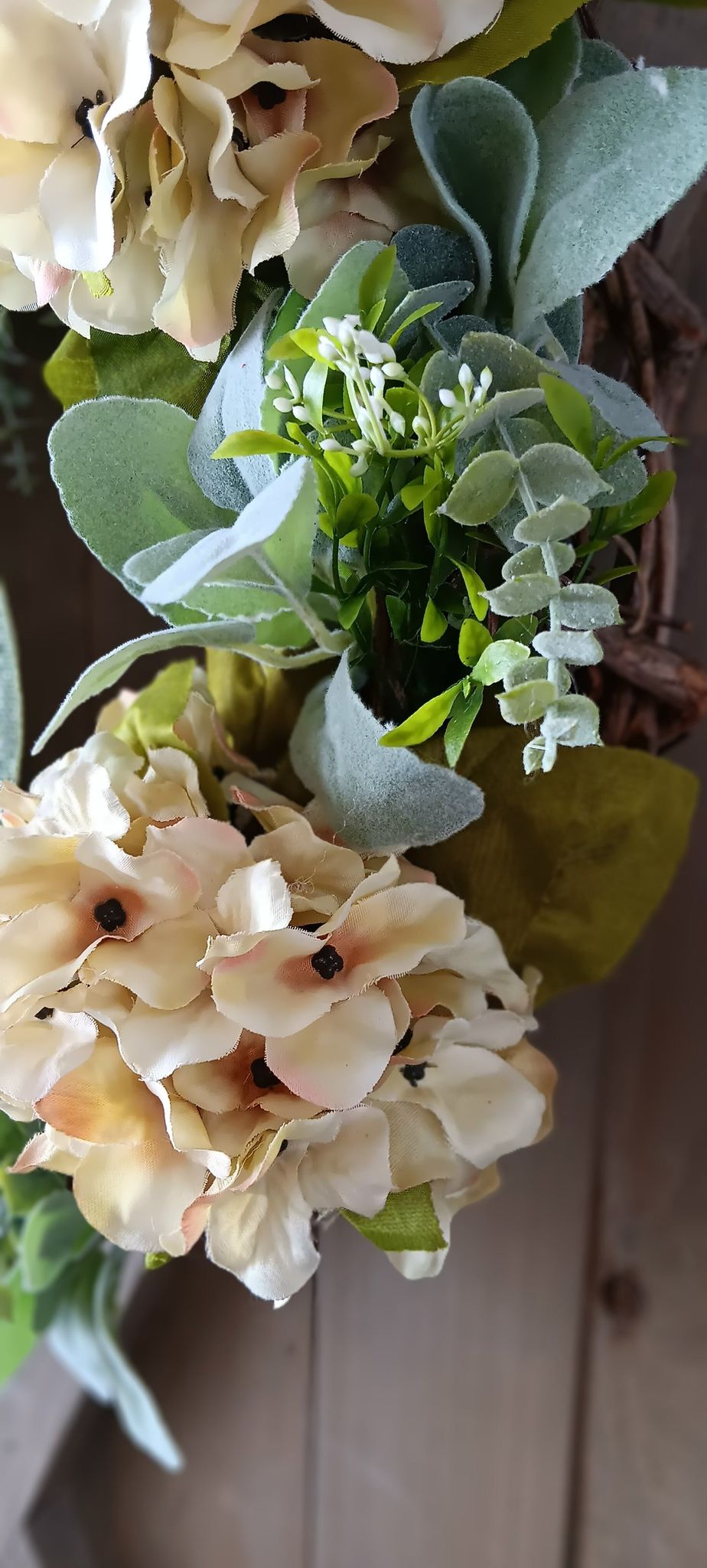 Silk Green Hydrangea Grapevine Wreath -SALE!!