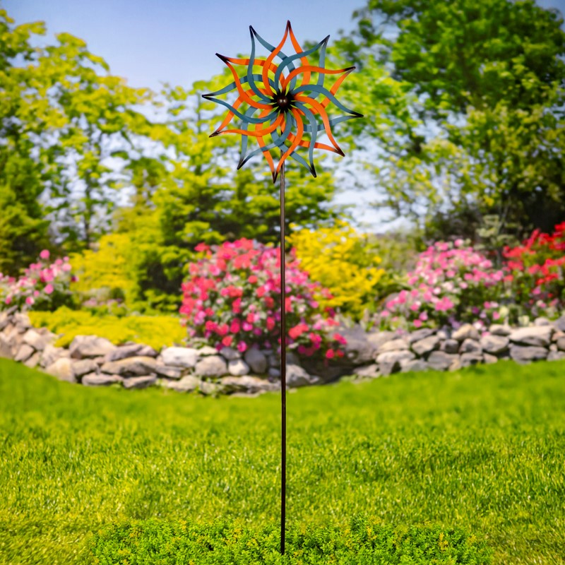 72" Tall Abstract Metal Windmill Stake "Maeve"