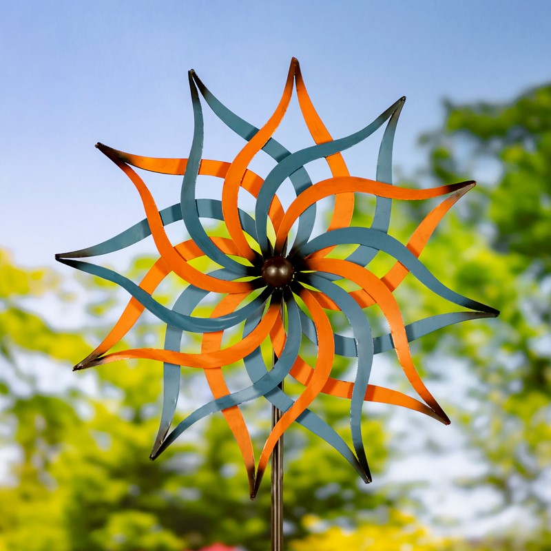 72" Tall Abstract Metal Windmill Stake "Maeve"