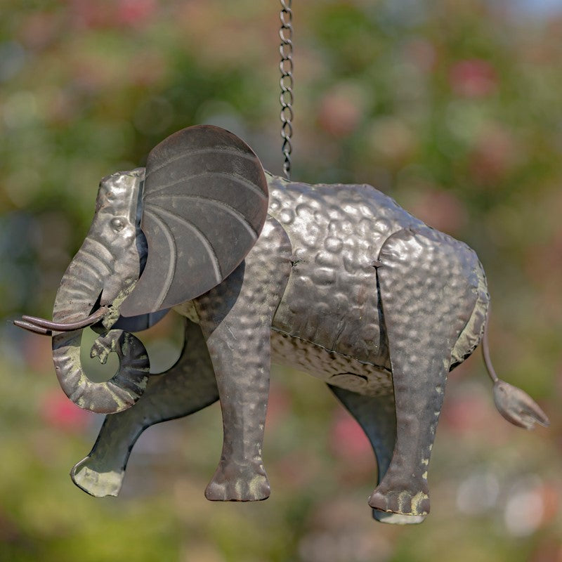 GALVANIZED HANGING ANIMAL BIRDHOUSE - ELEPHANT