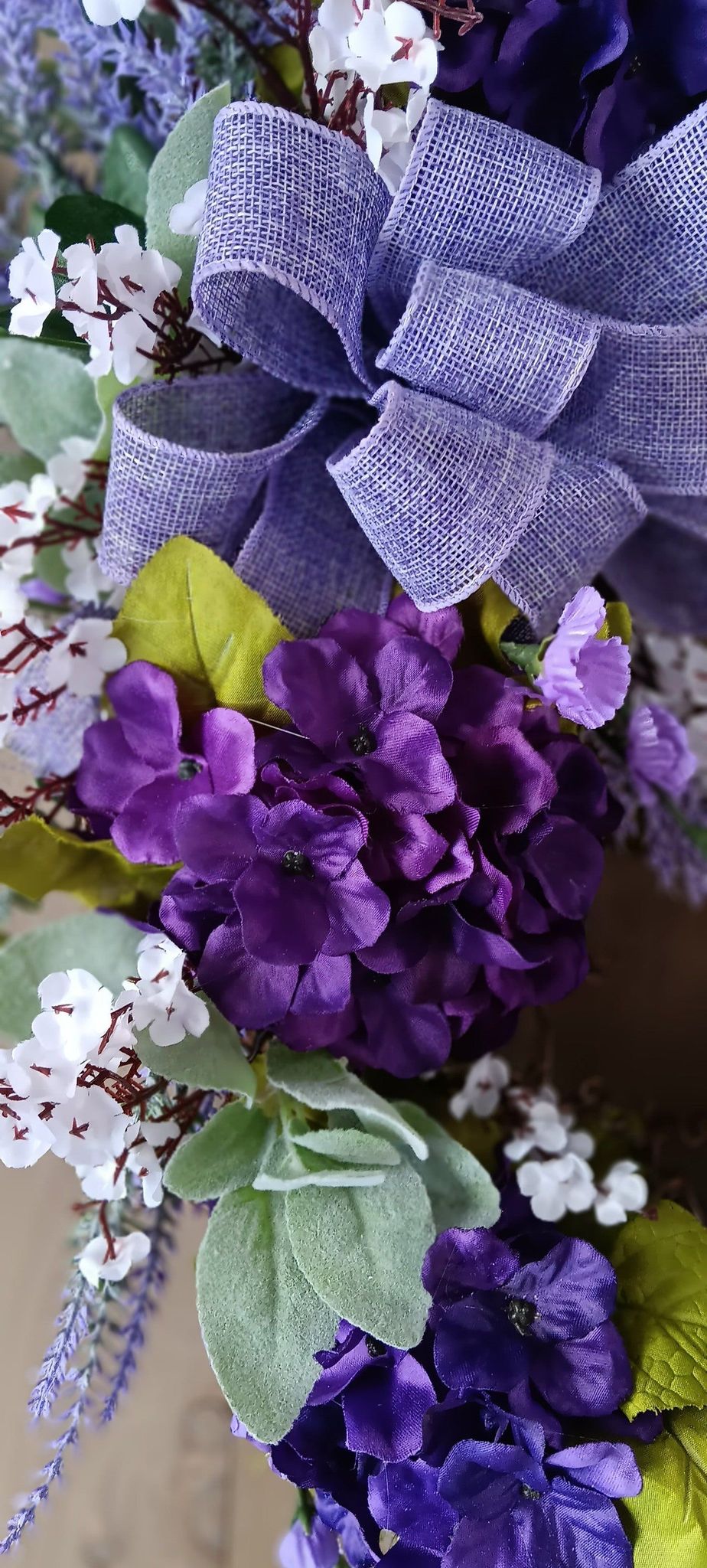 Purple Hydrangea Grapevine Wreath - SALE!!